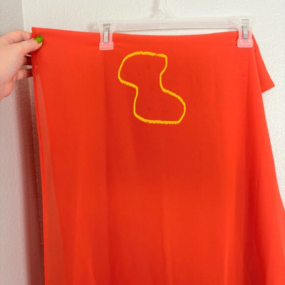 Approx S/M Orange Floral Embroidered Sequin Kurta Style Pants Matching Dupatta - Picture 11 of 12